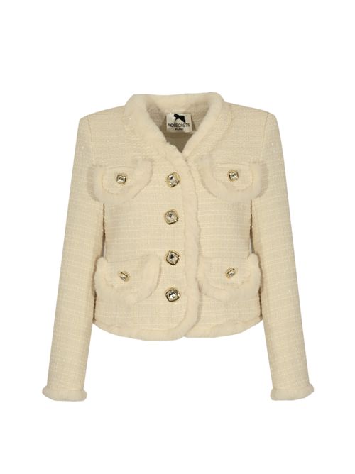 Giacca bouclette profili simil pelliccia NO SECRETS | 253NS229LATTE